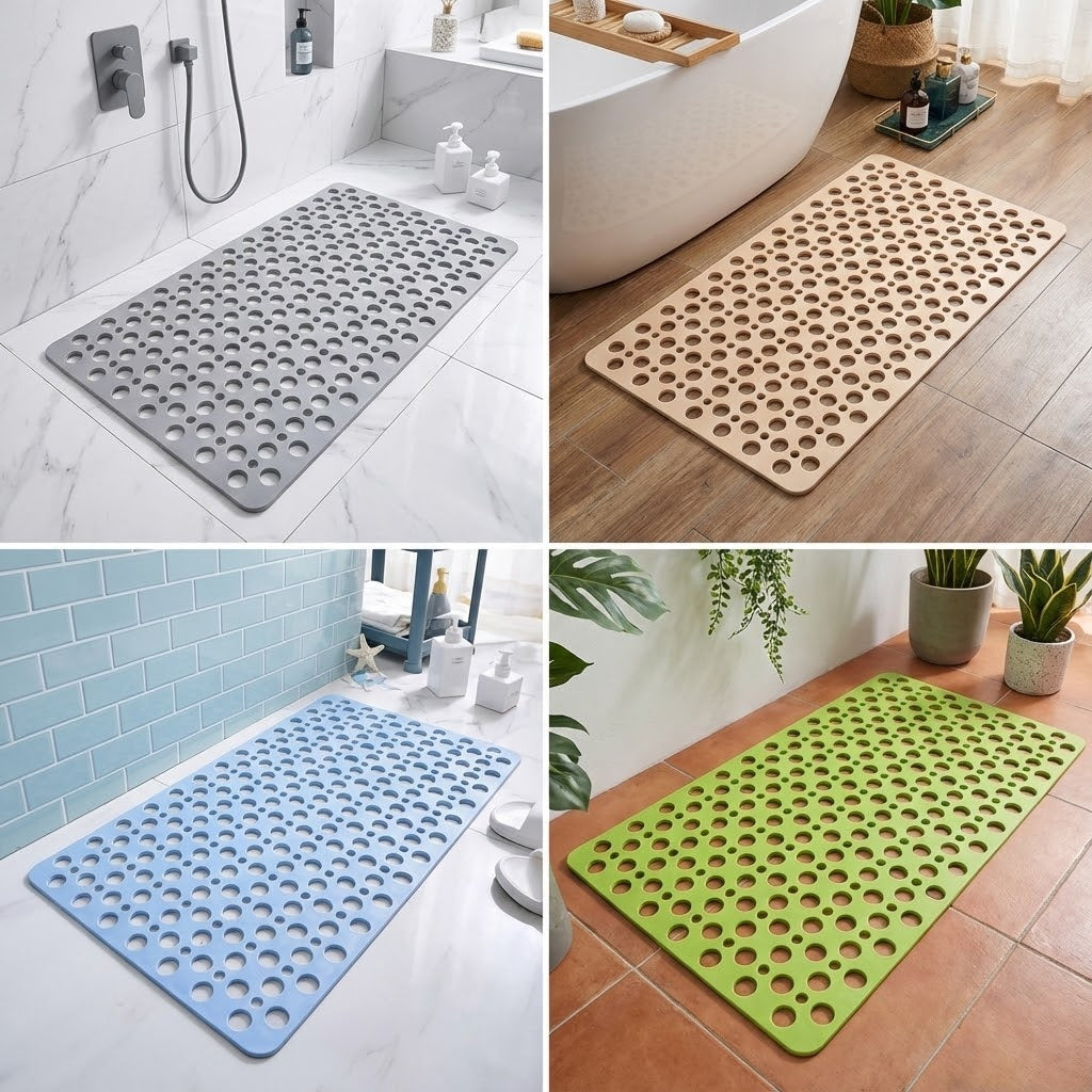 Prestixo Secure Shower Mat | Non-Slip, Antibacterial & Fast-Draining Design