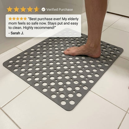 Prestixo Secure Shower Mat | Non-Slip, Antibacterial & Fast-Draining Design